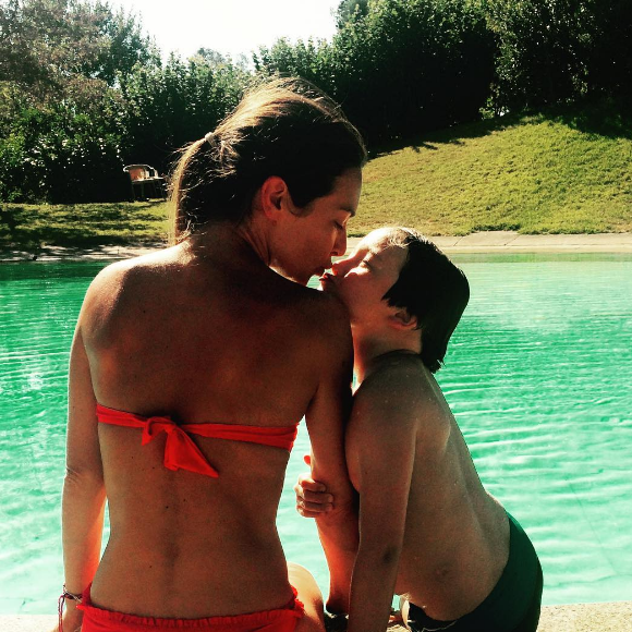 Emmanuelle Boidron et ses enfants passent de belles vacances au Portugal. Août 2016.
