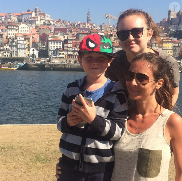 Emmanuelle Boidron et ses enfants passent de belles vacances au Portugal. Août 2016.