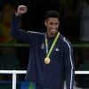 Tony Yoka remporte l'or en boxe, catégorie + 91 kg, face à Joe Joyce lors des Jeux olympiques de Rio, le 21 août 2016.
