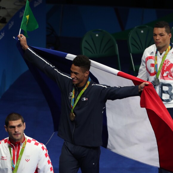 Tony Victor James Yoka (FRA) on the podium after winning the gold medal after the super heavyweight boxing competition during the Rio 2016 Summer Olympic Games at Riocentro on Aug 21, 2016 in Rio de Janeiro, Brazil. Photo by Erich Schlegel-USA TODAY Sports/DDP USA/ABACAPRESS.COM21/08/2016 - Rio de Janeiro