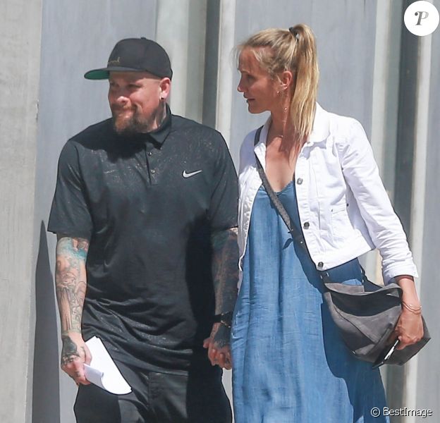 Cameron Diaz et son mari Benji Madden vont faire du shopping à Hollywood le 13 aout 2016.