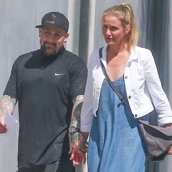 Cameron Diaz et son mari Benji Madden vont faire du shopping à Hollywood le 13 aout 2016.