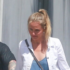 Cameron Diaz et son mari Benji Madden vont faire du shopping à Hollywood le 13 aout 2016.