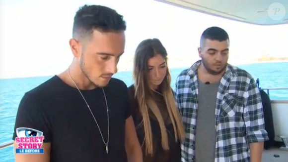 Alexandre, Liam et Jaja dans le Before de Secret Story 10, le 24 août 2016.