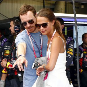 Alicia Vikander et Michael Fassbender, Liam Cunningham - People lors du Grand Prix de Formule 1 de Monaco le 24 mai 2015