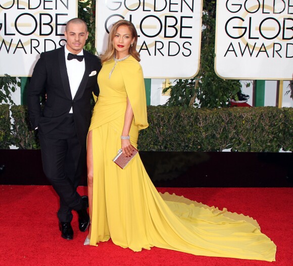 Jennifer Lopez et son compagnon Gasper Smart à La 73ème cérémonie annuelle des Golden Globe Awards à Beverly Hills, le 10 janvier 2016.