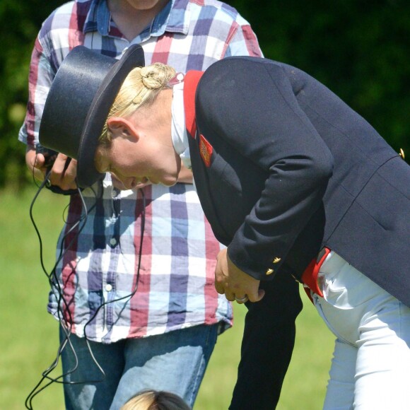 Mia Tindall avec sa maman Zara Phillips lors du Festival of British Eventing à Gatcombe Park le 6 août 2016