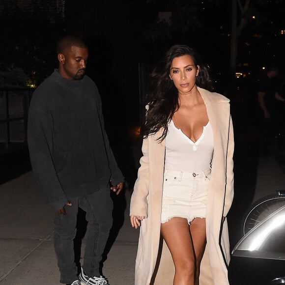 Kim Kardashian et son mari Kanye West sortent dîner au restaurant Zuma à New York le 29 août 2016.