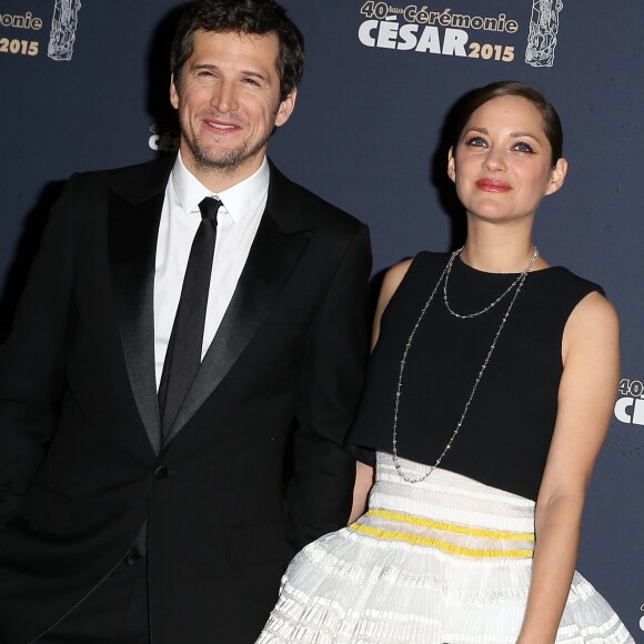 Guillaume Canet et Marion Cotillard - Photocall de la 40ème cérémonie des César au théâtre du Châtelet à Paris. Le 20 février 2015  Photocall of the 40th Cesar ceremony (French movie awards) at Theatre du Chatelet in Paris, France, on February, 20th 2015.20/02/2015 - Paris