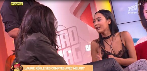Melody de "La revanche des ex" sur le plateau du "Mad Mag" de NRJ12, vendredi 2 septembre 2016