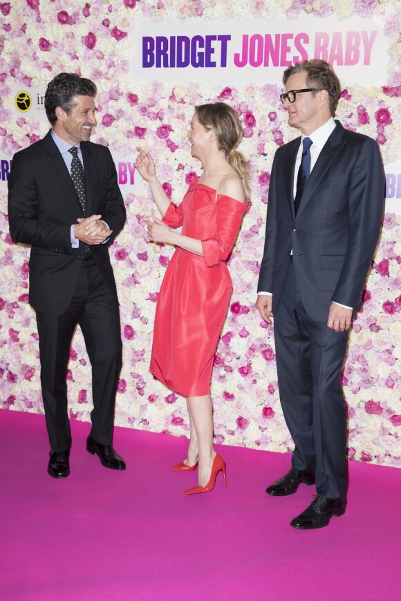 Patrick Dempsey, Renée Zellweger et Colin Firth - Avant-première parisienne du film "Bridget Jones Baby" au Grand Rex à Paris, France, le 6 septembre 2016. © Olivier Borde/Bestimage