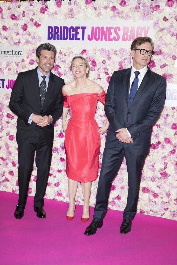 Patrick Dempsey, Renée Zellweger et Colin Firth - Avant-première parisienne du film "Bridget Jones Baby" au Grand Rex à Paris, France, le 6 septembre 2016. © Olivier Borde/Bestimage