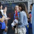 Exclusif - Sidonie Biémont, compagne d'Adil Rami, enceinte au Stade de France le 10 juillet 2016 pour la finale de l'Euro entre la France et le Portugal © Stéphane Allaman/Bestimage