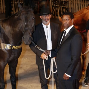 Denzel Washington lors de l'avant-première de The Magnificent Seven (Les Sept Mercenaires) d'Antoine Fuqua en clôture de la 73e Mostra de Venise, le 10 septembre 2016. © Future-Image/Zuma Press/Bestimage