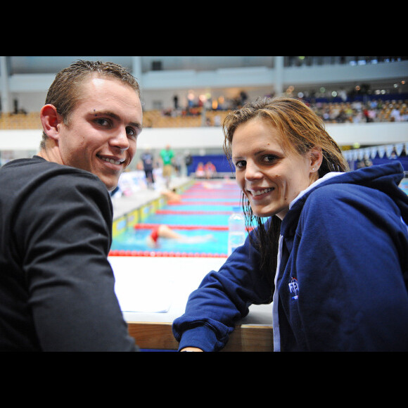 Laure et son frère Nicolas Manaudou le 17 novembre 2007 à Berlin