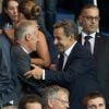Didier Deschamps, Nicolas Sarkozy au match de Ligue des champions Psg contre Arsenal au Parc des Princes à Paris le 13 septembre 2016. © Cyril Moreau/Bestimage
