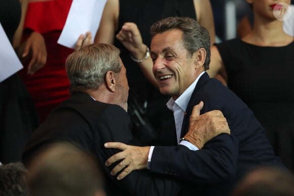 Jean-Claude Darmon et Nicolas Sarkozy au match de Ligue des champions Psg contre Arsenal au Parc des Princes à Paris le 13 septembre 2016. © Cyril Moreau/Bestimage