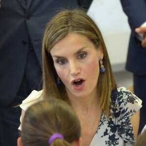 La reine Letizia d'Espagne inaugurait officiellement l'année scolaire 2016-2017 à l'école Ginés Morata d'Almeria, en Andalousie, le 13 septembre 2016.