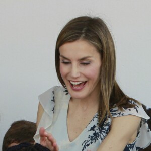 La reine Letizia d'Espagne inaugurait officiellement l'année scolaire 2016-2017 à l'école Ginés Morata d'Almeria, en Andalousie, le 13 septembre 2016.