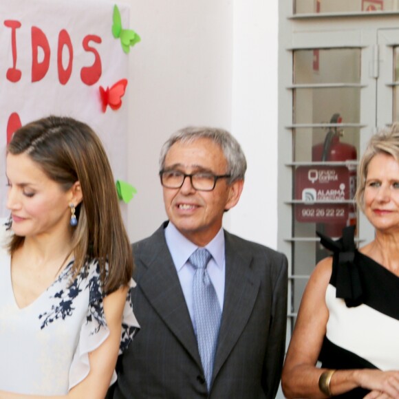 La reine Letizia d'Espagne inaugurait officiellement l'année scolaire 2016-2017 à l'école Ginés Morata d'Almeria, en Andalousie, le 13 septembre 2016.