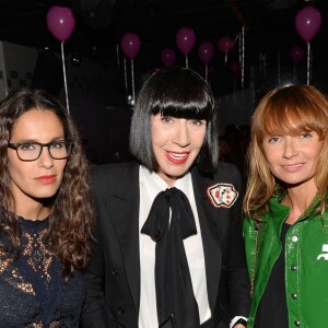 Elisa Tovati, Chantal Thomass et Axelle Laffont à la soirée "Chantal Thomass Damart" au club Les Bains. La célèbre créatrice de mode s'est associée à Damart pour designer une collection de lingerie mise en vente en hiver 2016. Paris, le 15 septembre 2016. © Ramsamy Veeren/Bestimage