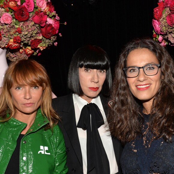 Elisa Tovati, Chantal Thomass et Axelle Laffont à la soirée "Chantal Thomass Damart" au club Les Bains. La célèbre créatrice de mode s'est associée à Damart pour designer une collection de lingerie mise en vente en hiver 2016. Paris, le 15 septembre 2016. © Ramsamy Veeren/Bestimage