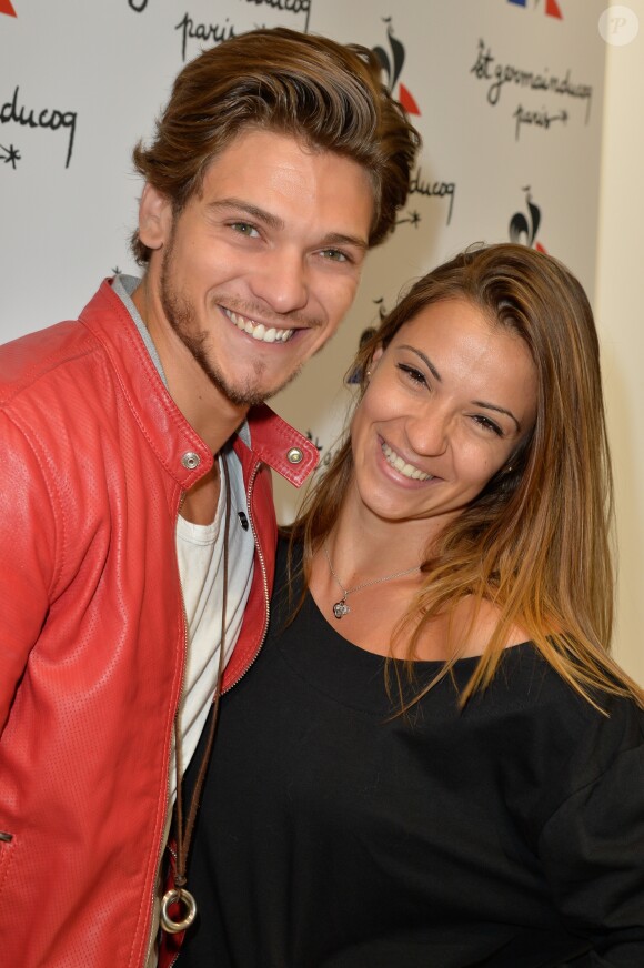 Rayane Bensetti et Denitsa Ikonomova - Inauguration de la nouvelle boutique du coq sportif à Saint Germain à Paris le 21 septembre 2016. © Coadic Guirec/Bestimage