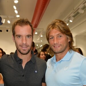 Richard Gasquet et Dimitri Szarzewski - Inauguration de la nouvelle boutique du coq sportif à Saint Germain à Paris le 21 septembre 2016. © Coadic Guirec/Bestimage