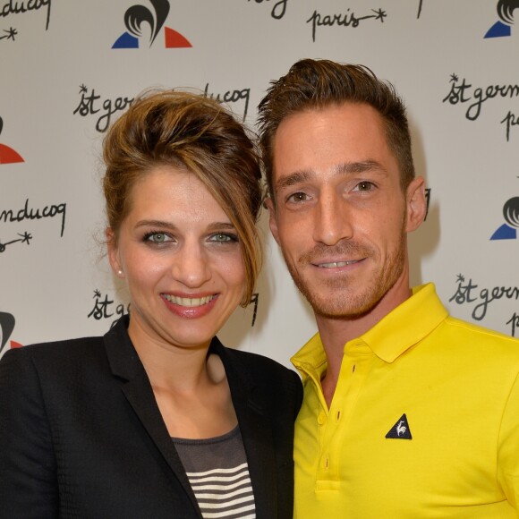 Amandine Bourgeois et David Lantin - Inauguration de la nouvelle boutique du coq sportif à Saint Germain à Paris le 21 septembre 2016. © Coadic Guirec/Bestimage