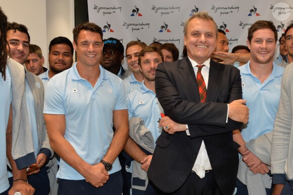 Dan Carter, Jean-Charles de Castelbajac - Inauguration de la nouvelle boutique du coq sportif à Saint Germain à Paris le 21 septembre 2016. © Coadic Guirec/Bestimage