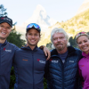 Sam, Richard et Holly Branson avec Noah Devereux (à gauche) lors du Virgin Strive Challenge 2016, en septembre 2016 en Suisse. Instagram Holly Branson.