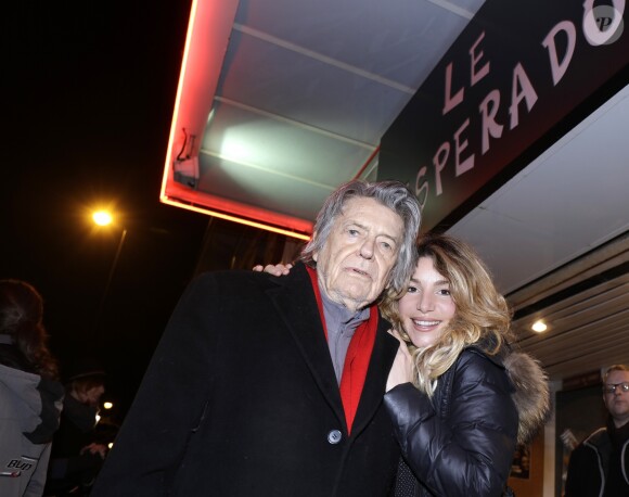 Jean-Pierre Mocky et Lola Marois Bigard - Première du film de Jean-Pierre Mocky "Le Cabanon Rose" au cinéma "Le Desperado" à Paris le 9 mars 2016.
