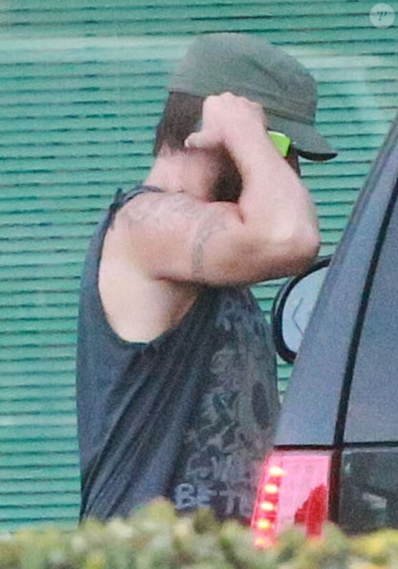 Exclusif - Colin Farrell à la sortie de son cours de gym à Los Angeles, le 22 août 2014