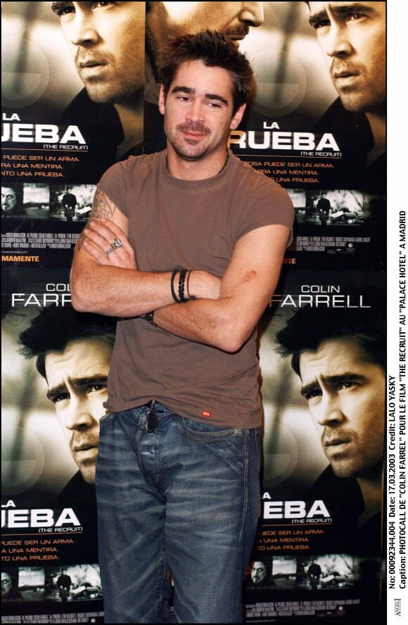 Colin Farrell présente son film La Recrue à Madrid en 2003