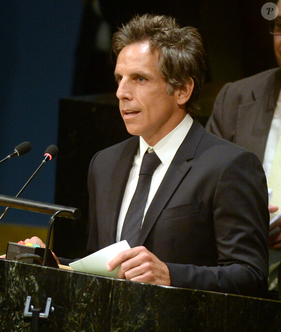 Ben Stiller à l'ONU pour remettre une pétition en faveur des réfugiés le 16 septembre 2016.