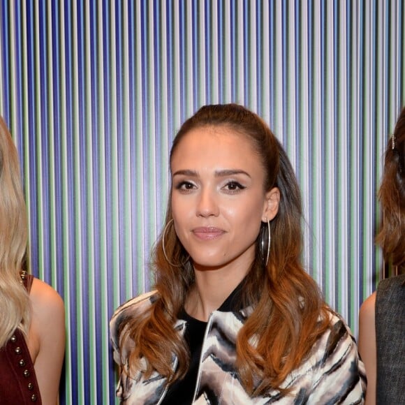 Elena Perminova, Jessica Alba et Alexa Chung - Cocktail/dîner Longchamp à la boutique Longchamp, rue Saint-Honoré, à Paris, France, le 4 octobre 2016, lors de la Fashion Week de Paris © Rachid Bellak/Bestimage