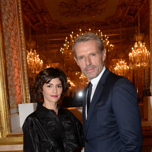 Audrey Tautou et Lambert Wilson - Cocktail/dîner Longchamp à la boutique Longchamp, rue Saint-Honoré, à Paris, France, le 4 octobre 2016, lors de la Fashion Week de Paris © Rachid Bellak/Bestimage