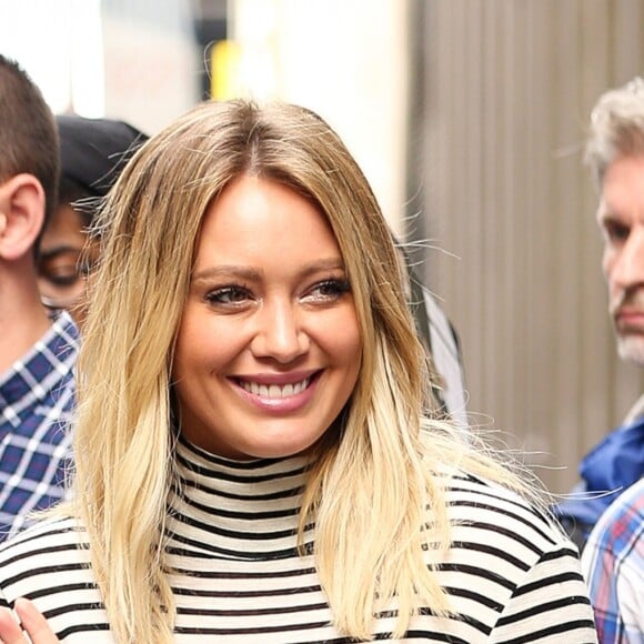 Hilary Duff sort des SiriusXM Studios à New York, le 27 septembre 2016.