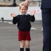 Le prince George de Cambridge au moment du départ du Canada après la tournée royale, le 1er octobre 2016 à Victoria.