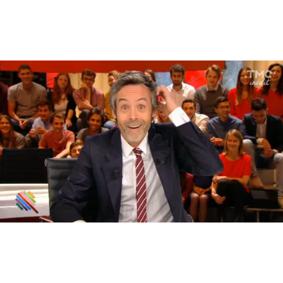 Karine Le Marchand coquine face à Yann Barthès dans "Quotidien" le 6 octobre 2016 sur TMC.