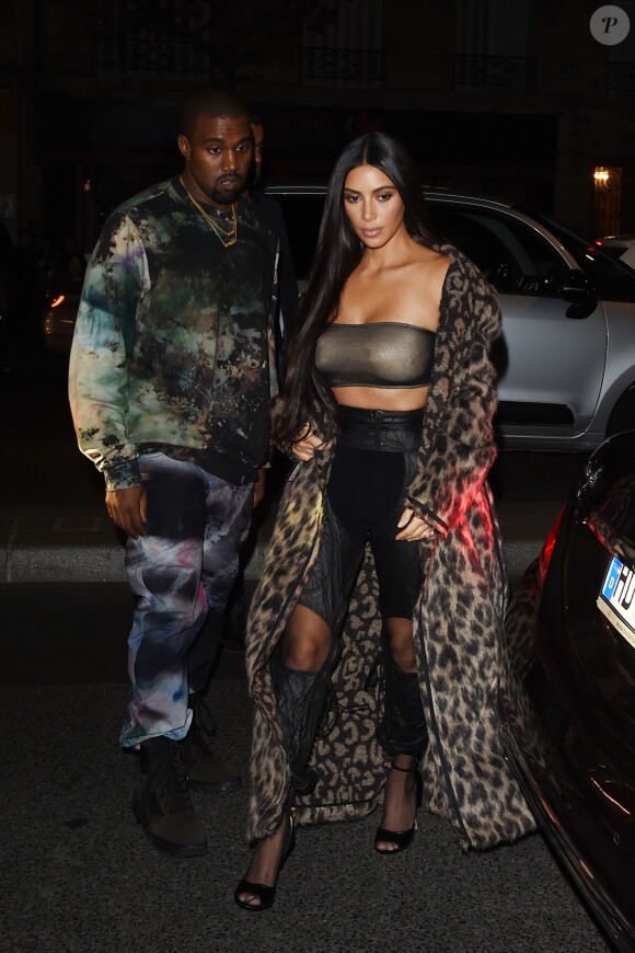Kim Kardashian et Kanye West à Paris, le 29 septembre 2016.