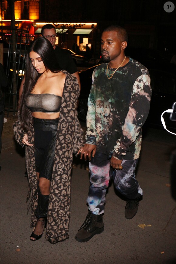 Kim Kardashian et son mari Kanye West à Paris le 29 septembre 2016.