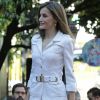 La reine Letizia d'Espagne lors du séminaire "Une nouvelle coopération ibéro-américaine" à la Maison de l'Amérique à Madrid le 10 octobre 2016