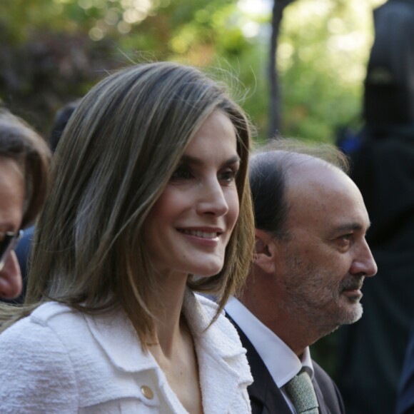 La reine Letizia d'Espagne lors du séminaire "Une nouvelle coopération ibéro-américaine" à la Maison de l'Amérique à Madrid le 10 octobre 2016