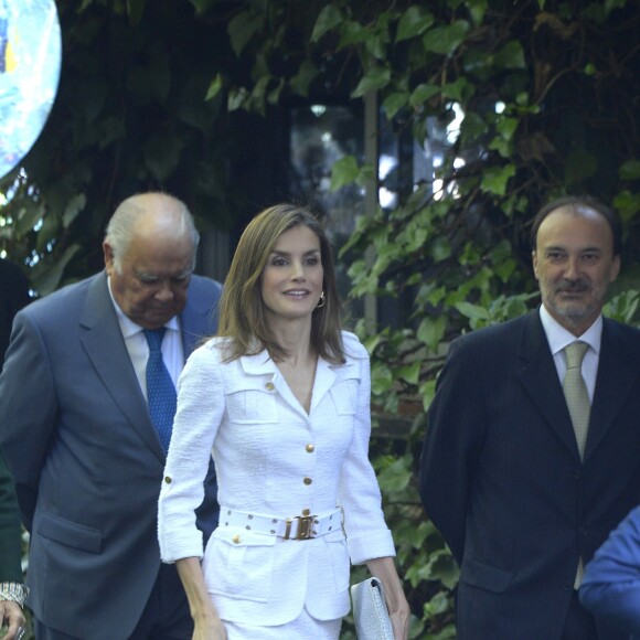 La reine Letizia d'Espagne lors du séminaire "Une nouvelle coopération ibéro-américaine" à la Maison de l'Amérique à Madrid le 10 octobre 2016