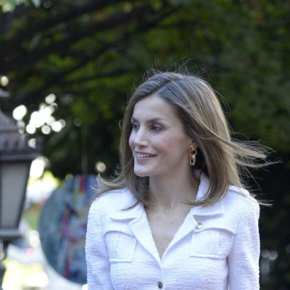 La reine Letizia d'Espagne lors du séminaire "Une nouvelle coopération ibéro-américaine" à la Maison de l'Amérique à Madrid le 10 octobre 2016