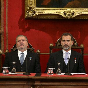 Le roi Felipe VI d'Espagne lors de l'inauguration de l'année universitaire à la face de médecine de Madrid le 6 octobre 2016