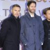 Gary Barlow, Howard Donald et Mark Owen du groupe "Take That" à la première du film "Kingsman : Services secrets" à Berlin, le 3 février 2015.