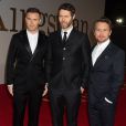 Gary Barlow, Howard Donald, Mark Owen du groupe Take That à l'vant-première mondiale du film "Kingsman : Services secrets" à Londres, le 14 janvier 2015.