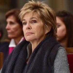 Véronique Jannot  assiste à un concert à la Cathédrale Saint-Louis des Invalides à Paris, avec l'orchestre d'harmonie de la musique de l'air au profit de l'action "Rêves de gosse" de l'association "Les Chevaliers du Ciel", le 15 mars 2016.